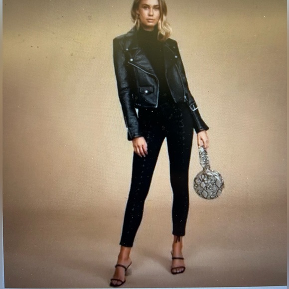 NEON BLONDE TIE ME UP JEANS in washed black in size 28 - Picture 3 of 10